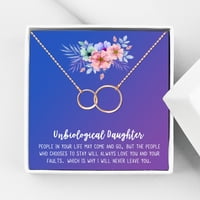 Anavia Unbiološka kćerka nakit, poklon za ogrlicu za očuh, poklon za rođendan bonus kćeri, poklon s mamama: [Rose