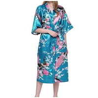 Oderbi ogrtači za žene kimono ogrtač dugi ogrtač Japanski ogrtač haljina Plava
