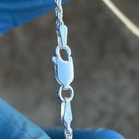 Pravi čvrsti Sterling srebro Italija lanac užeta upletena ogrlica 24