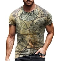Muške majice A-liste, Muška proljetna ljetna gornja košulja, casual retro Print Top, Vintage majica s okruglim