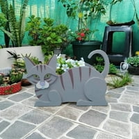 Mačji u obliku sadici, DIY dekor crtanog filma u obliku životinje lagan za vrt