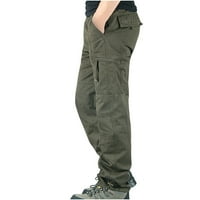 Modne muške sportske hlače teretne hlače uske ravne hlače s Više džepova kombinezoni za sportove na otvorenom