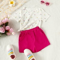 Odjeća za malu djecu; Sezona proljeće-ljeto; pamučna majica kratkih rukava s printom; kratke hlače; Kompleti odjeće