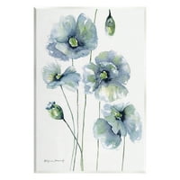 Studell Moderni plavi slojeviti cvjetni pupoljci Botanički i cvjetni slikarski zidni plaketi Umjetnički art Umjetnost