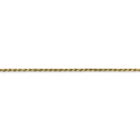 14K žuto zlato čvrsti dijamantni rezanje s ogrlicom užeta jastoga - sa sigurnom kopčom za zaključavanje jastoga