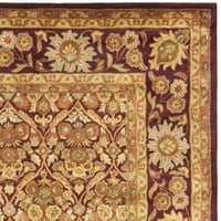 Vuneni tepih s cvjetnim obrubom iz Achiel-a, vinsko-Zlatni, 9'6 13'6