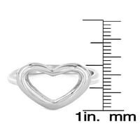 Visoko polirani prsten od nehrđajućeg čelika otvorenog srca