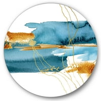 DesignArt 'Galden Laminaria Podružnica s plavom podvodnom biljkom' Moderni krug metal zid - disk od 11