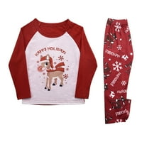Obiteljska odgovarajuća pidžama Set Outfit Child Outfit s dugim rukavima s roditeljem tiskana kućna odjeća Pijama
