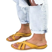 Lacyhop Womens Open sandale s nožnim prstima ravna peta na otvorenom casual papuče prozračne