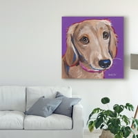 Zaštitni znak likovna umjetnost 'Daschund Purple' Canvas Art by Hippie Hound Studios