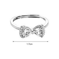 Ženski prsten od svjetlucavog rhinestona na otvorenom atraktivan univerzalni vjenčani poklon lijepe dame leptir