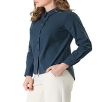 Jedinstvene ponude ženskog gumba dolje košulja s košuljom od koluta dugih rukava