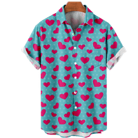 Havajska majica s ljubavnim uzorkom za Valentinovo, muške ljetne 3-inčne majice za dječake, dječje svečane majice