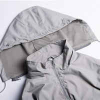 Muška jesenska modna ležerna široka jednobojna vodootporna prozračna jakna za leteće odijelo s kapuljačom tanki