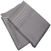 Navlake za jastuke od mikrovlakana s vezom u 3 uboda poklon kutija standardna srebrna