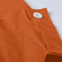 Ljetne haljine za žene Kratki rukavi Čvrsti temperament iznad koljena Shift Beach V-izrez haljina naranča