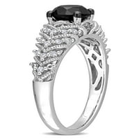 Carat T.W. Crno -bijeli dijamant 14KT bijelo zlato Vintage zaručnički prsten