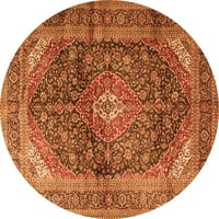 Ahgly Company Unutarnji okrugli perzijski narančasti tradicionalni prostirke, 7 'krug