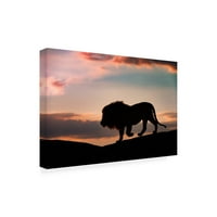 Mario Vigo 'zalazak sunca u serengeti' platnu umjetnost