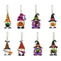 S šeširom Halloween šarene zabave kućne opskrbe Ornament Tema s ukrasima užeta drvena za blagdanske gnome dekor