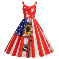 Haljina s američkom zastavom, Ženska haljina Na pruge sa zvijezdama u SAD-u, sundress na plaži za Dan neovisnosti,