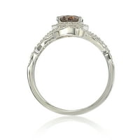 Vjenčani prsten od srebra i smeđeg kubičnog cirkonija