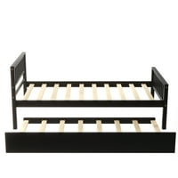 Aukfa blizanci platforma platforma za drvo platforme okvir kreveta - dvostruki krevet s trundle i uzglavlje -