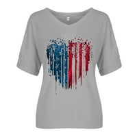 Ženske majice u stilu A-liste, Elegantna ležerna košulja s printom Dana neovisnosti, Ženske bluze s izrezom u