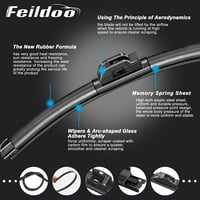 Feildoo & zamjenski brisač za brisače vjetrobranskog stakla prikladan za BMW 318i Premium Summer Winter Braketless