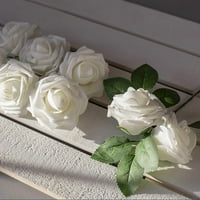Umjetno cvijeće ruže od bjelokosti - Pravo izgleda lažno cvijeće w stabljika, DIY vjenčani dekor za ceremoniju