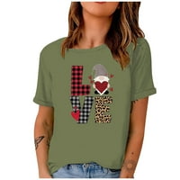Ženske vrhove tunike ljetni kratki rukav majice slatka slova tiska grafička majica ležerne bluze za gamaše