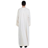 Wendunide haljine za žene muške arapske srednje solidne boje štand ogrtač bež