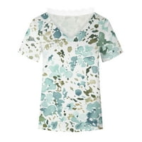 A. M. / ljetni modni ležerni čipkasti vrhovi s cvjetnim printom u obliku slova u u obliku slova u za žene, majice