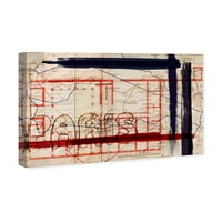 Wynwood Studio Cities and Skylines Wall Art Canvas Otisci 'Paris Dadaiste Revision Rouge' Europski gradovi - Crveni,