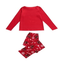 Božićna obiteljska pidžama, pulover dugih rukava s okruglim ovratnikom, hlače