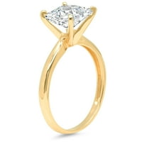 2. dijamantni prsten od žutog zlata od 14 karata sa sintetičkim moissanitom izrezanim od 14 karata od žutog zlata