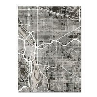 Zaštitni znak likovne umjetnosti 'Portland Oregon Street Map IV' platno umjetnost Michaela Tompsetta