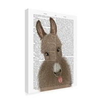 Fab Funky 'Funky Farm Donkey Book Print' Canvas Art