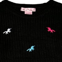 Ružičasti pulover s vezenim jednorogom za djevojčice anđele, veličine 4-16