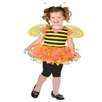 Haljina za kostim bumbara za Noć vještica sa žutim šljokicama za djevojčice s krilima od 2 godine