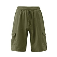 Muške kratke hlače Casual lanene, muške lanene klasične kratke hlače s elastičnim strukom ljetne kratke hlače