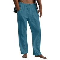 Hlače muške radne Ležerne pripijene muške jednobojne hlače Pune dužine, široke hlače s džepom na kopčanje, hlače