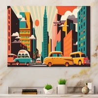 Futuristički gradski pejzaž s automobilima I Canvas Wall Art