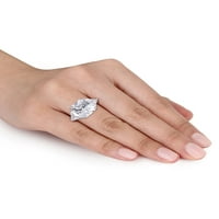 Miabella Carat T.G.W. Kubični cirkonij sterling srebrni zaručnički prsten od 3 kamena