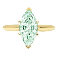 2. Markiški rezani dijamant s imitacijom zelenog dijamanta od žutog zlata 14k $ 7.75