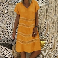 Ljetne haljine za žene Plus Size Ženska ljetna stilska haljina s izrezom i printom u obliku slova U, Ženska haljina