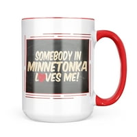 Neonblond, netko iz Minnetonke me voli, Minnesota, poklon šalice za ljubitelje kave i čaja