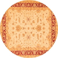 Ahgly Company zatvoreni okrugli orijentalni narančasti tradicionalni prostirke, 4 'krug