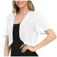 Puntoco plus size za čišćenje ženski ljetni kardigan vrhovi redovni čvrsti bluza s kratkim rukavima bijela 10